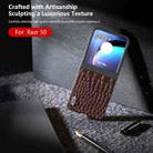 For Motorola Razr 50 ABEEL Genuine Leather Crocodile Pattern Black Edge Phone Case(Coffee) - 3