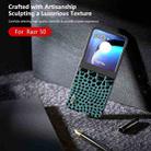 For Motorola Razr 50 ABEEL Genuine Leather Crocodile Pattern Black Edge Phone Case(Blue) - 3