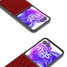 For Motorola Razr 50 Ultra ABEEL Genuine Leather Crocodile Pattern Black Edge Phone Case(Red) - 2