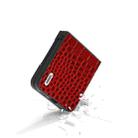 For Motorola Razr 50 Ultra ABEEL Genuine Leather Crocodile Pattern Black Edge Phone Case(Red) - 3