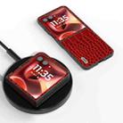 For Motorola Razr 60 Ultra ABEEL Genuine Leather Crocodile Pattern Black Edge Phone Case(Red) - 2