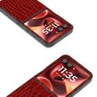 For Motorola Razr 60 Ultra ABEEL Genuine Leather Crocodile Pattern Black Edge Phone Case(Red) - 3