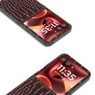 For Motorola Razr 60 Ultra ABEEL Genuine Leather Crocodile Pattern Black Edge Phone Case(Coffee) - 3