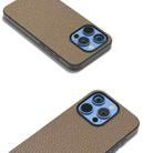 For iPhone 16 Pro Max ABEEL Genuine Leather Litchi Texture Phone Case(Grey) - 3