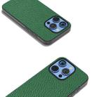 For iPhone 16 Pro ABEEL Genuine Leather Litchi Texture Phone Case(Green) - 3