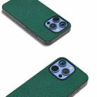 For iPhone 16 Pro Max ABEEL Cross Texture Genuine Leather Phone Case(Green) - 3