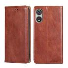 For CUBOT P60 Gloss Oil Solid Color Magnetic Leather Phone Case(Brown) - 1