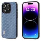 For iPhone 14 Pro ABEEL Carbon Fiber Texture Protective Phone Case(Light Blue) - 1