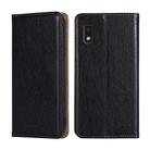 For Sharp Aqous Wish3 Gloss Oil Solid Color Magnetic Leather Phone Case(Black) - 1