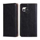 For Sharp Aquos R8 SH-52D Gloss Oil Solid Color Magnetic Leather Phone Case(Black) - 1