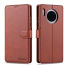 For Huawei Mate 30 AZNS Calf Texture Horizontal Flip Leather Case, with Holder & Card Slots & Wallet & Photo Frame(Brown) - 1