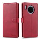 For Huawei Mate 30 AZNS Calf Texture Horizontal Flip Leather Case, with Holder & Card Slots & Wallet & Photo Frame(Red) - 1