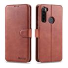 For Xiaomi Redmi Note 8 AZNS Calf Texture Horizontal Flip Leather Case, with Holder & Card Slots & Wallet & Photo Frame(Brown) - 1