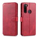 For Xiaomi Redmi Note 8 AZNS Calf Texture Horizontal Flip Leather Case, with Holder & Card Slots & Wallet & Photo Frame(Red) - 1