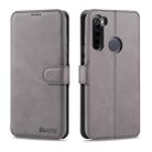 For Xiaomi Redmi Note 8 AZNS Calf Texture Horizontal Flip Leather Case, with Holder & Card Slots & Wallet & Photo Frame(Grey) - 1