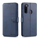 For Xiaomi Redmi Note 8 AZNS Calf Texture Horizontal Flip Leather Case, with Holder & Card Slots & Wallet & Photo Frame(Blue) - 1