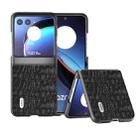 For Motorola Razr 40 Ultra ABEEL Genuine Leather Canopy Black Edge Phone Case(Black) - 1