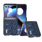 For Motorola Razr 40 Ultra ABEEL Genuine Leather Canopy Black Edge Phone Case(Blue) - 1