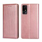 For TCL 40 XE 5G / 40X 5G T601D Gloss Oil Solid Color Magnetic Leather Phone Case(Rose Gold) - 1