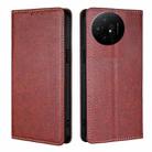 For TCL 50 XL Gloss Oil Solid Color Magnetic Leather Phone Case(Brown) - 1