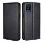 For TCL 501 4G Gloss Oil Solid Color Magnetic Leather Phone Case(Black) - 1