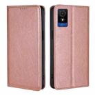 For TCL 501 4G Gloss Oil Solid Color Magnetic Leather Phone Case(Rose Gold) - 1