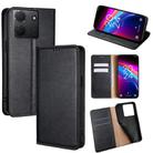 For TCL 503 4G Gloss Oil Solid Color Magnetic Leather Phone Case(Black) - 1