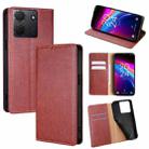 For TCL 503 4G Gloss Oil Solid Color Magnetic Leather Phone Case(Brown) - 1