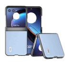For Motorola Razr 40 Ultra ABEEL Genuine Leather Wave Black Edge Phone Case(Blue) - 1