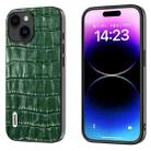 For iPhone 14 Plus ABEEL Crocodile Texture Genuine Leather Phone Case(Green) - 1