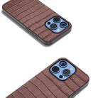 For iPhone 16 Pro Max ABEEL Crocodile Texture Genuine Leather Phone Case(Brown) - 3