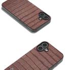 For iPhone 16 Plus ABEEL Crocodile Texture Genuine Leather Phone Case(Brown) - 3