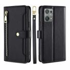 For Blackview Oscal C30 Lite Sheep Texture Cross-body Zipper Wallet Leather Phone Case(Black) - 1