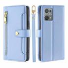 For Blackview Oscal C30 Lite Sheep Texture Cross-body Zipper Wallet Leather Phone Case(Blue) - 1