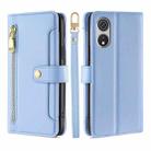 For CUBOT P60 Lite Sheep Texture Cross-body Zipper Wallet Leather Phone Case(Blue) - 1