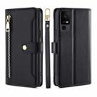 For TCL 40 XE 5G / 40X 5G Lite Sheep Texture Cross-body Zipper Wallet Leather Phone Case(Black) - 1