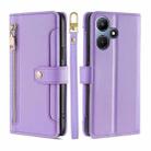 For Infinix Hot 30i 4G Sheep Texture Cross-body Zipper Wallet Leather Phone Case(Purple) - 1