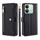 For Infinix Smart 7 HD Sheep Texture Cross-body Zipper Wallet Leather Phone Case(Black) - 1