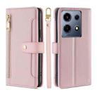 For Infinix Note 30 VIP 5G Sheep Texture Cross-body Zipper Wallet Leather Phone Case(Pink) - 1