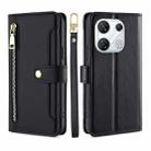 For Infinix GT 10 Pro 5G Sheep Texture Cross-body Zipper Wallet Leather Phone Case(Black) - 1