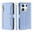 For Infinix GT 10 Pro 5G Sheep Texture Cross-body Zipper Wallet Leather Phone Case(Blue) - 1