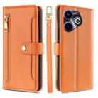 For Infinix Hot 40i Sheep Texture Cross-body Zipper Wallet Leather Phone Case(Orange) - 1