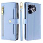For Infinix Hot 40i Sheep Texture Cross-body Zipper Wallet Leather Phone Case(Blue) - 1