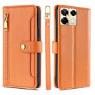 For Infinix Note 40 Pro 5G Sheep Texture Cross-body Zipper Wallet Leather Phone Case(Orange) - 1