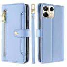 For Infinix Note 40 Pro 5G Sheep Texture Cross-body Zipper Wallet Leather Phone Case(Blue) - 1