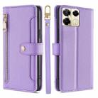 For Infinix Note 40 Pro 5G Sheep Texture Cross-body Zipper Wallet Leather Phone Case(Purple) - 1