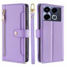 For Infinix Note 40 4G Sheep Texture Cross-body Zipper Wallet Leather Phone Case(Purple) - 1