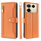 For Infinix Note 40 Pro 4G Sheep Texture Cross-body Zipper Wallet Leather Phone Case(Orange) - 1