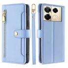 For Infinix Note 40 Pro 4G Sheep Texture Cross-body Zipper Wallet Leather Phone Case(Blue) - 1