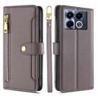 For Infinix Note 40 5G Sheep Texture Cross-body Zipper Wallet Leather Phone Case(Grey) - 1